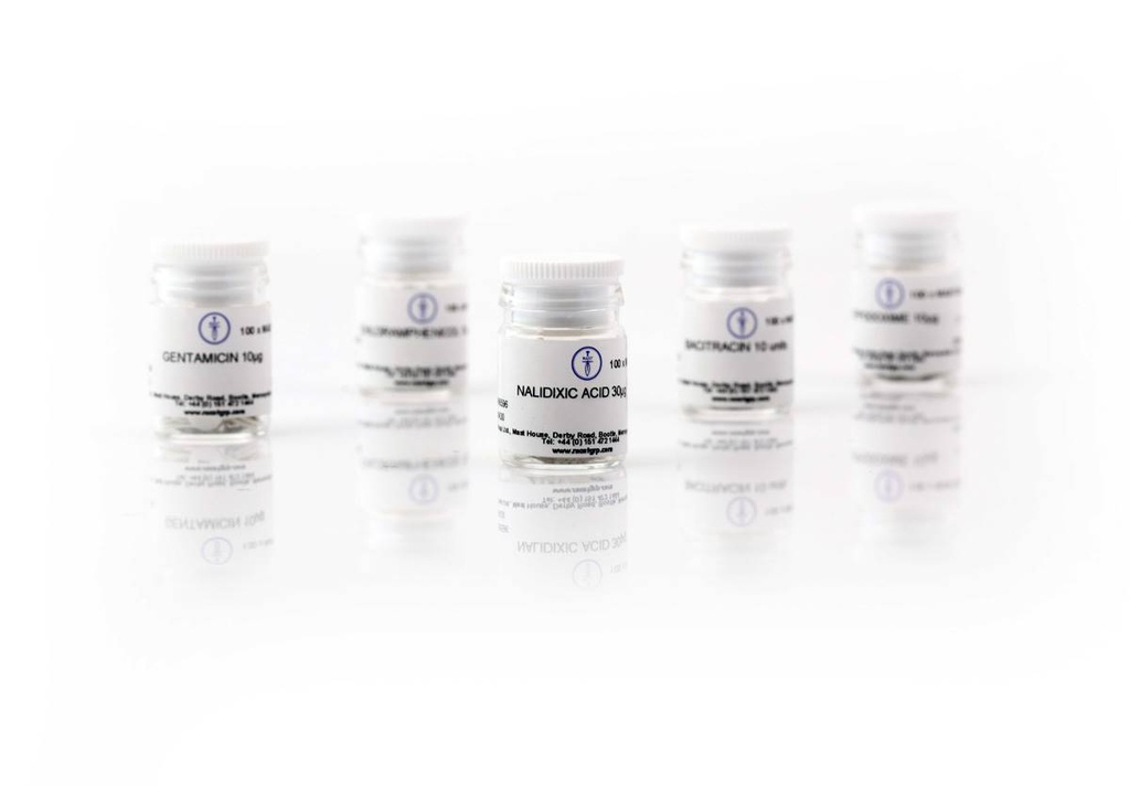 [111424] Nalidixic Acid 30 µg MASTDISCS AST susceptibility discs, 5 × 50 discs in cartridges