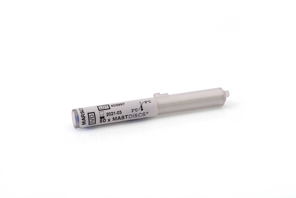 [110116] Amoxicillin/clavulanic acid 20/10 µg MASTDISCS AST jutības noteikšanas diski, 5 × 50 diski kasetnēs