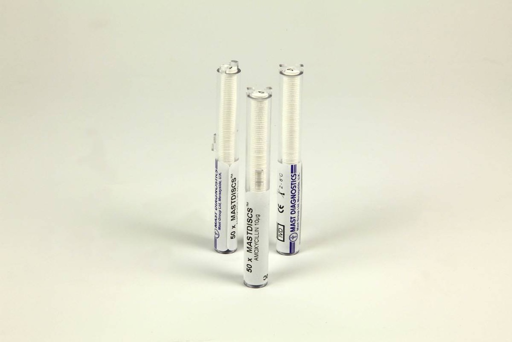 [110146] Aztreonam 30 µg MASTDISCS AST susceptibility discs, 5 × 50 discs in cartridges