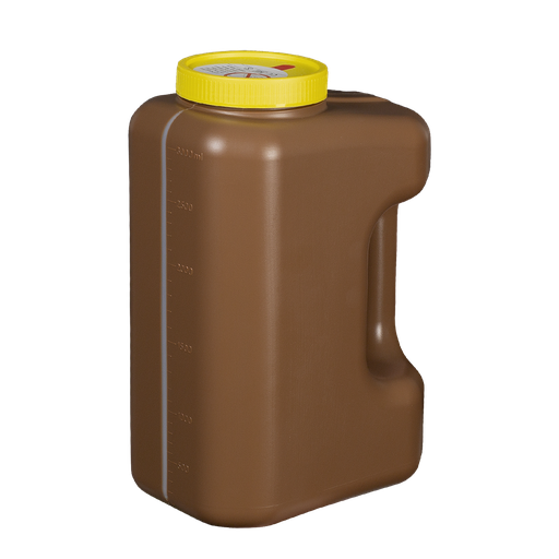 [25420] 24h urine collection container with ergonomic handle aspiration system for vacuum tubes, 3000 ml